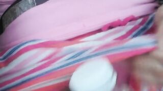 Pink Strawberry Hippie Plastic Bottle Public Masturbating Car Ride! Hairy Pussy Cute Panties