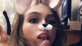 Step Sister make Deepthroat Blowjob/ Snapchat