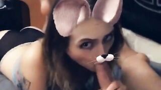 Step Sister make Deepthroat Blowjob/ Snapchat