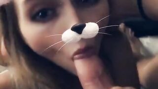 Step Sister make Deepthroat Blowjob/ Snapchat