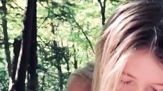 Amateur Tinder Teen Sucks & Swallows at a Public Park