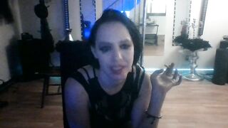 Hot Burlesque Goth Dancer Smoke a Cigarette