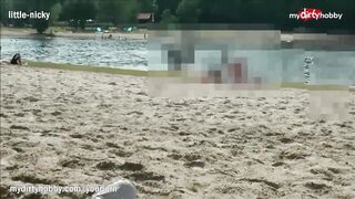 MyDirtyHobby - Teen redhead babe squirts on a public beach