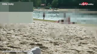 MyDirtyHobby - Teen redhead babe squirts on a public beach