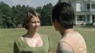 AMWF Lauren Cohan British Norwegian Woman Interracial Kiss With South Korea