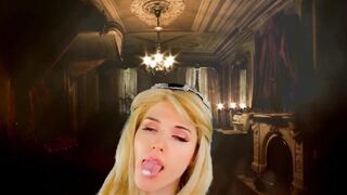 Twitch Streamer Amour@nth Gets a Fat Cumshot on her Slutty Ahegao Face + Swallows at the End!