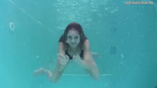 Swimming pool seductive teen babe Nikita Vodorezova