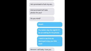 Cuck Husband Sexting Wife while she Fucks his best Friend Part 1