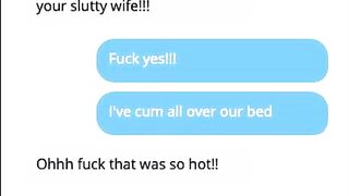 Cuck Husband Sexting Wife while she Fucks his best Friend Part 1