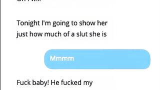 Cuck Husband Sexting Wife while she Fucks his best Friend Part 1