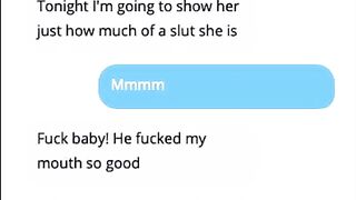 Cuck Husband Sexting Wife while she Fucks his best Friend Part 1