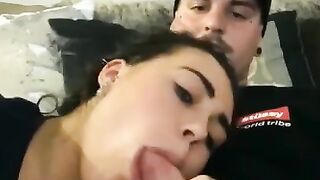 Beautiful teen babe sucking huge cock pov why parents are in the next room