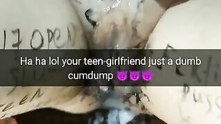 Your School-girl Girlfriend Cheats you in Gangbang at Home Party! [cuckold Snapchat Compilation]