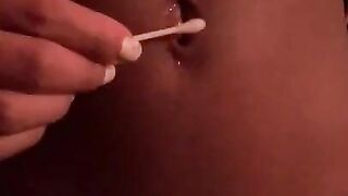 Belly Button Cleaning with Q-tip