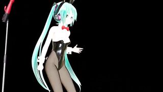 mmd hatsune miku cosplay conejitos playboy dancing apple pie by piconano femto