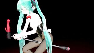 mmd hatsune miku cosplay conejitos playboy dancing apple pie by piconano femto