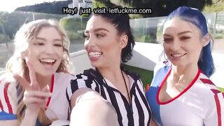 BFFS - Fit Teens Share a Big Cock in Orgy