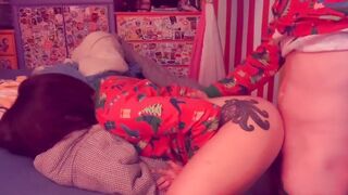 Creampie Me!!! MILF Gets Filled Wearing Xmas Jammies