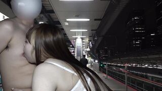 My Girlfriend Play my Nipple behind a Train Station