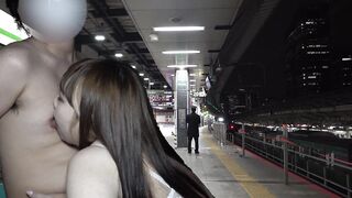 My Girlfriend Play my Nipple behind a Train Station