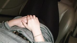 ⭐ Alice Wets her Tights and Pink Panties in a Dress in the Car and Touches herself ;)