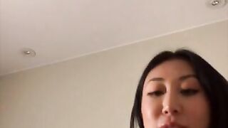 Asian Instagram Model Nicole Doshi doing Netflix and Chill and Creampie POV