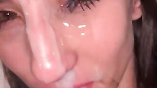 19 Year old Girl Gets COVERED in Cum by a 4 Day Load