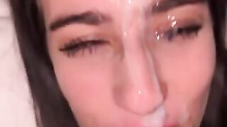 19 Year old Girl Gets COVERED in Cum by a 4 Day Load