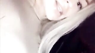 Hot Blonde Babe Masturbate inside the Car - Snapchat Step Mom