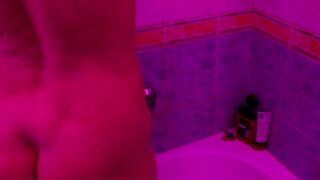 Eva Latex in Shower after Hot Sex Mature MILF Wet Tits Pussy Spray Bathroom Fetish Solo Kink