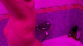 Eva Latex in Shower after Hot Sex Mature MILF Wet Tits Pussy Spray Bathroom Fetish Solo Kink