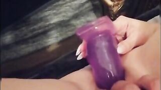 Super Horny Stepsister using her Dildo while Suck my Dick