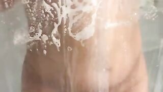 Big Soapy Tits and Wet Dripping Pussy while taking a Shower - LusciousCass