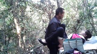 Asian street prostitute fuckt in the woods