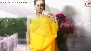 Desi Girls in Yellow Sarees Lose Their Tops