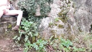 Public Outdoor Masturbation in Nature - Creamy Pussy