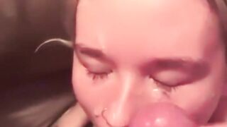 Teen BabyClava Thirsty for Trashy Facial Cum