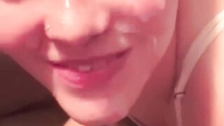 Teen BabyClava Thirsty for Trashy Facial Cum