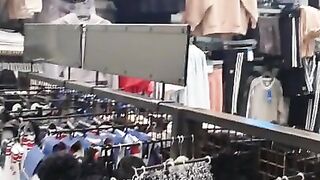 Schoolgirl Step Mom Fucked through Ripped Jeans by Step Son in Mall