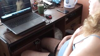 My Wife's Latin Aunt Masturbates in Front of the PC Watching Porn, Intense Orgasms, wants to Fuck