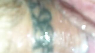 Tattooed Slut Takes Huge Cock and Cums Hard Convulsing Creampie POV