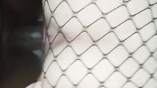 Quick Doggystyle through Fishnets with Sexy Slut