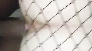 Quick Doggystyle through Fishnets with Sexy Slut