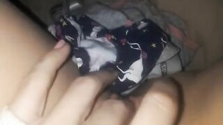 Squirting all over Stepsisters Panties before Bed