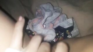 Squirting all over Stepsisters Panties before Bed