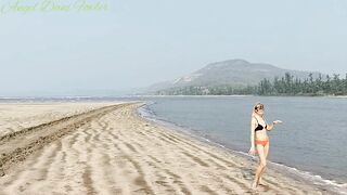 Fitness Model having Fun on Public Beach - Angel Dani Fowler Hd- 1080 Porn