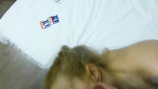 Russian Blond hungry for cock...struggle from cum