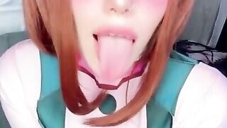 Innocent Blowjob from Ochako Uraraka that Mouth will Save the World