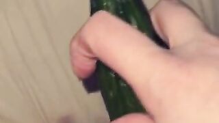 Swiss girl fucks herself with a cucumber