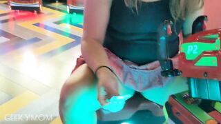 Arcade milf flashing and flaunting